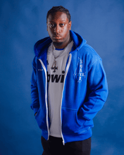 Load image into Gallery viewer, 4EVA SUAVE AZUL ZIP-UP HOODIE